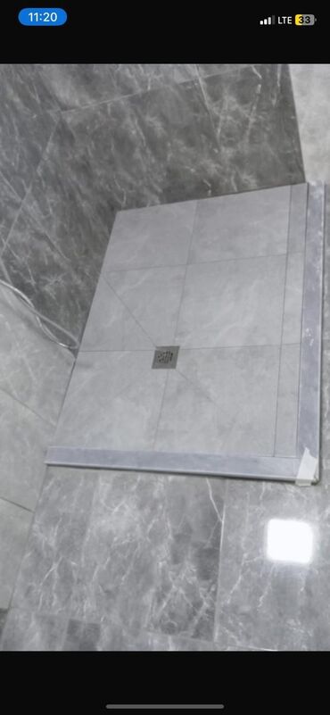 Duş poddonları: Duş gövdəsi/qabının hazırlanması – keramika və mərmər plitələrdən — 30