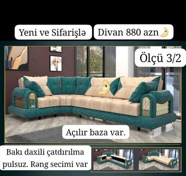 Çarpayılar: Künc divan, Açılan, Bazalı, Şəhərdaxili pulsuz çatdırılma