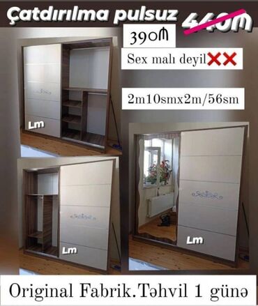 Masa və oturacaq dəstləri: Kupe dolab fabri̇k i̇stehsali qiymət : 390₼ ölçü
