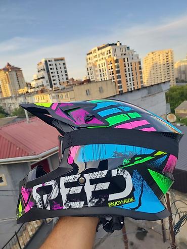 Moto geyim: Off-Road (Cross) Moto kask satıram Məhsul yenidir, istifadə — 3