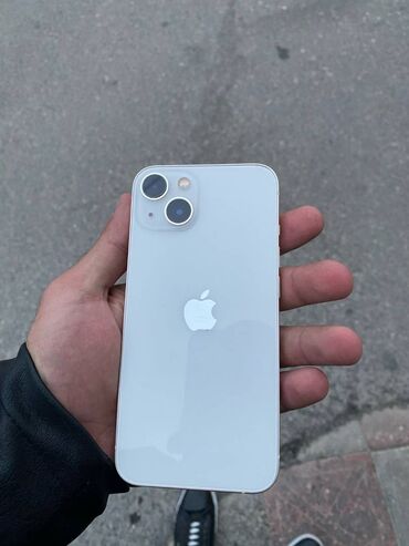 Apple iPhone: IPhone 13, 128 GB, Starlight, Face ID, Simsiz şarj, Sənədlərlə
