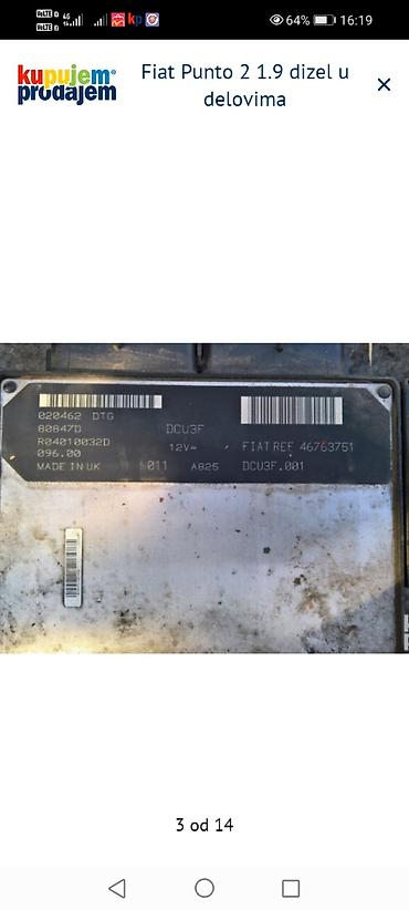 Ostalo: Fiat Punto II 1.9 JTD/dizel – u delovima Raspoloživi originalni — 3