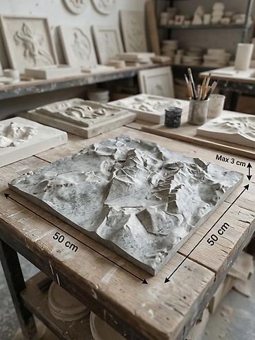 Dekorativ 3D divar gips panelləri – “Qayalı faktura” - Material: gips