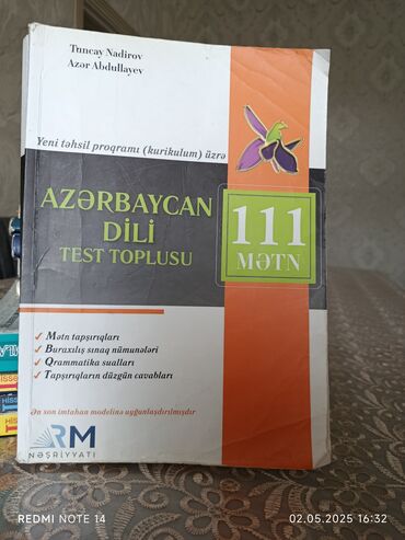 Testlər: İkinci əldir. Bakıda yaşayanlar müraciət etsin. Qiymət 8 manatdır