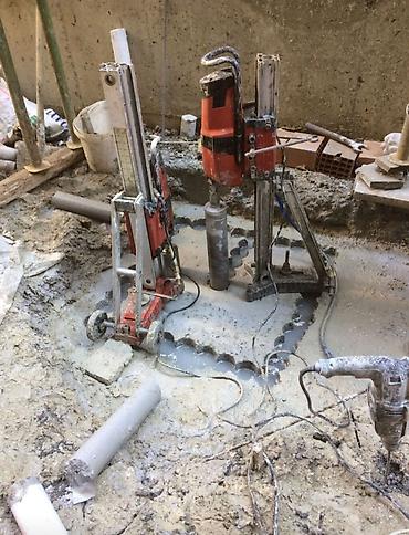 Beton işləri: Beton və dəmir-betonlarda almaz karotla deşik açma və kəsim xidməti — 1