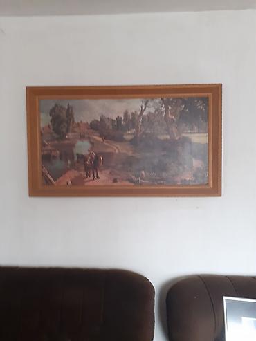 Velika zidna slika – pejzaž sa rekom i seoskim prizorom - Motiv