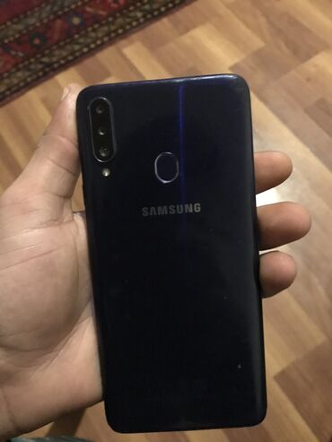 Samsung: Samsung Galaxy A20s, 32 GB, rəng - Göy, Zəmanət, Barmaq izi, İki sim kartlı