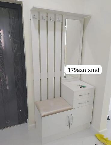 embawood paltar dolabı: Dəhliz üçün yığma mebel dəsti – asılqan, güzgü, oturacaqlı şkaf və — 1