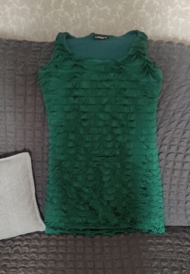 платье зеленое: Повседневное платье, Короткая модель, Прямое, S (EU 36)