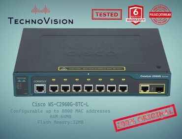 cib modemi: Cisco Catalyst WS 2960G 8TC L ✔️Sertifikasiyadan keçmiş təcrübəli