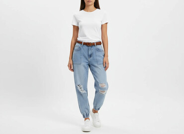 leginsy hdm: Jeansy damskie, rozmiar L
