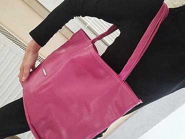 roza torba: Velika ženska torba preko ramena – fuksija/roze - Model: tote/šoper — 3