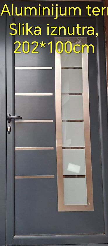 schlarafia novi sad: Aluminijumska ulazna vrata – slika iznutra. Dimenzije: 202 × 100 cm — 1