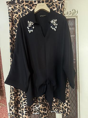 туника: Qara tunika və leopard naxışlı uzun ətəkdən ibarət zərif qadın dəsti — 2