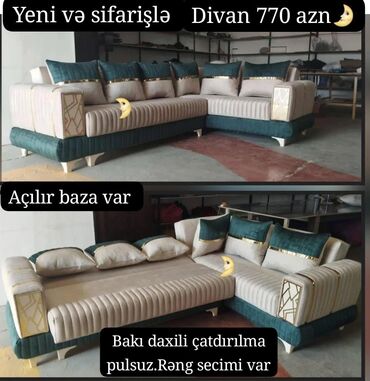 Yataq otağı dəstləri: Künc divan, Açılan, Bazalı, Pulsuz çatdırılma