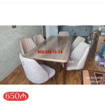 Divan və masa dəstləri: Qonaq otağı üçün, Yeni, 6 stul