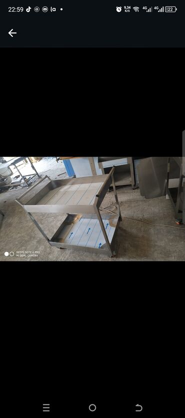 Restoran mebeli: Üç mərtəbəli paslanmayan poladdan hazırlanmış servis arabası. İki — 6