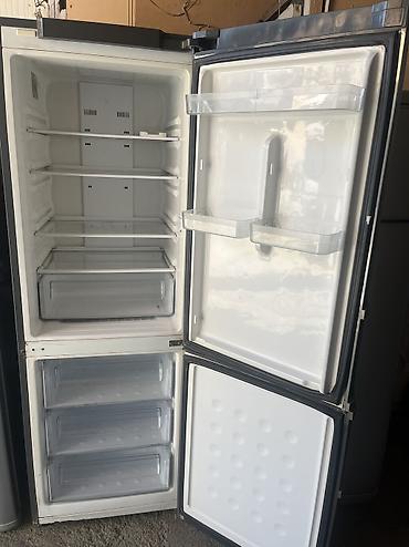 dispenser satilir: İşlənmiş 2 qapılı Samsung Soyuducu Satılır, rəng - Gümüşü, Dolab içi — 2