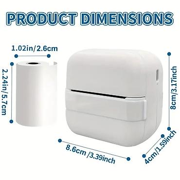 Printerlər: Mini Portativ Termal Printer (Bluetooth) Kiçik ölçülü, rahat daşınan — 2