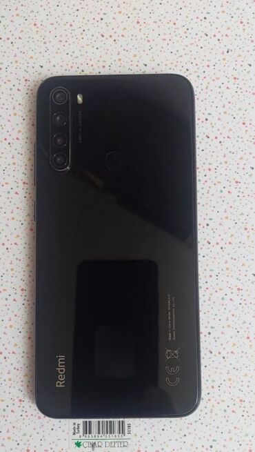 telefon kabrolari xiaomi: Xiaomi Redmi Note 8, 64 ГБ, цвет - Черный, 
 Отпечаток пальца