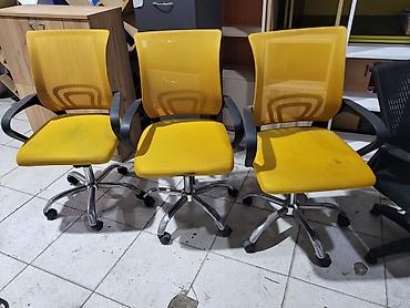 Ofis və oyun kresloları: İşlənmiş, Təkərli, Qolları tənzimlənmir, Parça — 12