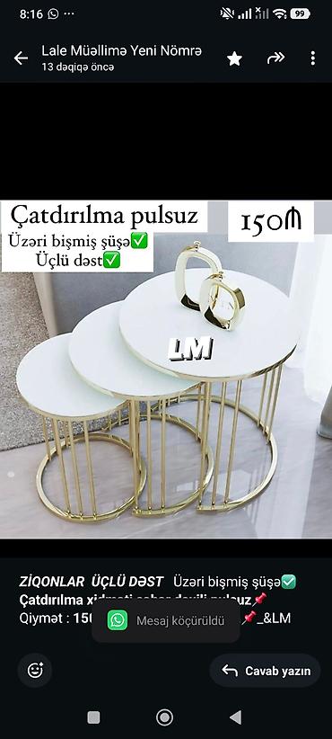 turk soba: _*ZİQONLAR ÜÇLÜ DƏST*_ Üzəri bişmiş şüşə✅ *Çatdırılma xidməti şəhər — 1