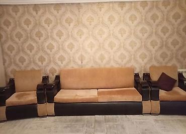 islemis divan: Qonaq otağı üçün mebel dəsti - 3 nəfərlik divan + 2 ədəd əlti kreslo — 4