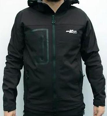 Kožne jakne: Crna muška softshell jakna brenda Mountain Sport sa kapuljačom. Jakna — 16