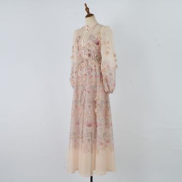 Айымдардын кийими: Элегантное платье-комплект Zimmermann из шифона с цветочным принтом — 3