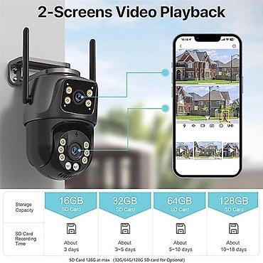 6s 32gb: Wi‑Fi Açıq Hava Təhlükəsizlik Kamerası – İki Linzalı, Pan/Tilt — 4