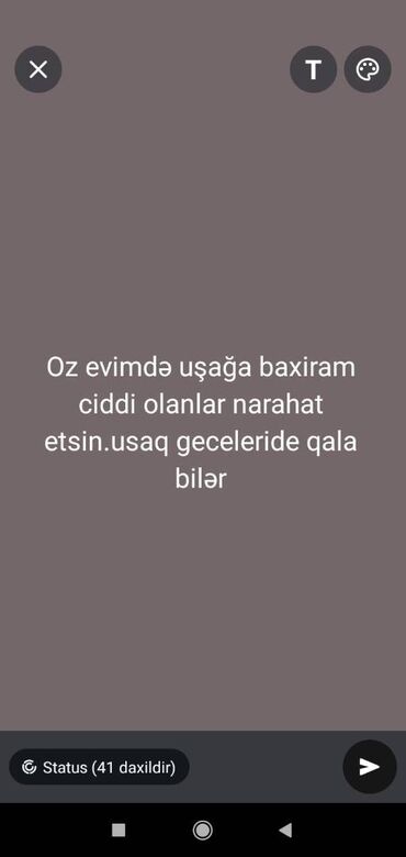 iṣ elanlari: Uşaq gece gunuz qala bilər.xais edirəm ciddi insanlar narahat etsin