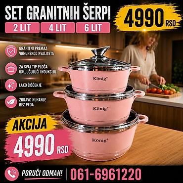 cubix mini tupperware: Set granitnih šerpi König – 3 dela (2 L, 4 L, 6 L) - Granitni premaz — 1