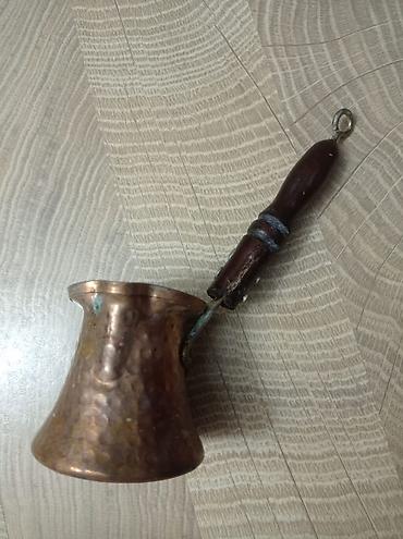 Mis/Dəmirçi İşi Mis Cezvə (ibrik) – taxta saplı - Material: əl döymə