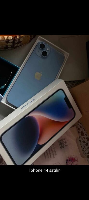 iphone 14 azerbaycan: IPhone 14, 128 GB, Yaşıl, Barmaq izi, Simsiz şarj, Face ID
