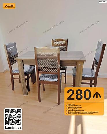 Ev və bağ: Məhsul: Masa Dəsti (Kod: 3991) - Ölçülər: 90 × 160 sm - Mexanizm — 1