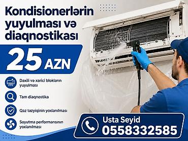 60 kv kondisioner: Kondisionerlərin yuyulması və diaqnostikası – 25 AZN Xidmətə — 1