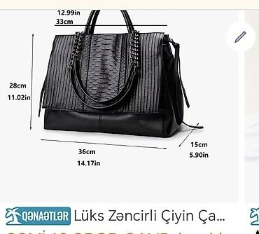yeni çantalar: Lüks zəncirli çiyin çantası – qara rəng Xüsusiyyətlər yenidir - — 1