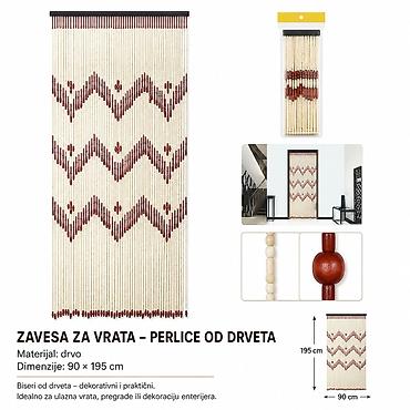KMT Drveni perlični zavesa 52 štapića 296445 Dekorativna zavesa od
