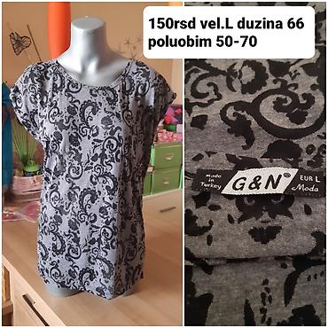 t: G&N ženska majica kratkih rukava, dezen paisley/ornamentalni crni — 1