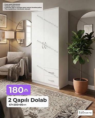 Ev və bağ: 2 qapılı dolab – 47×200×90 sm - Rəng seçimi: mümkündür - Material: 18 — 1