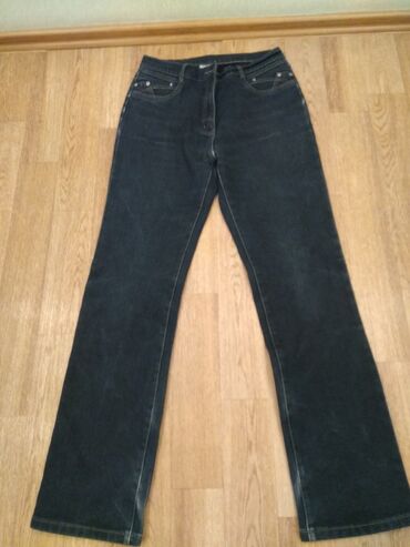 джинсы прямые: Прямые, Средняя талия, С утеплителем