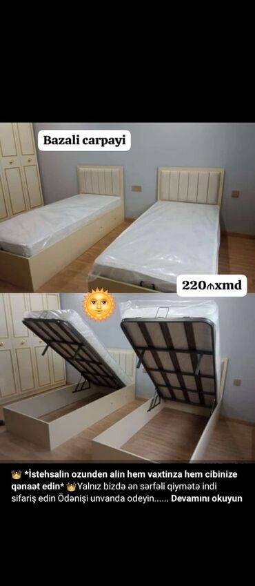 dəmir kravatlar: Односпальная кровать, С подъемным механизмом, Бесплатный матрас