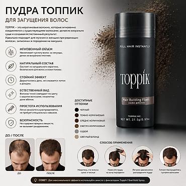 brown: Пудра-волокна для загущения волос Toppik (Hair Building Fibers) — 1