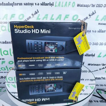 Videokameralar: Blackmagic Studio HD. Məhsul yenidir 2 SD kart yuvası. çox möhtəşəm