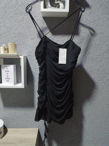 svecane kratke haljine: Zara M (EU 38), L (EU 40), color - Black, Cocktail, With the straps