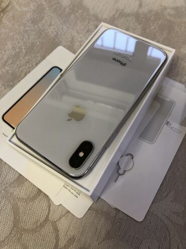 Apple iPhone: IPhone X, Б/у, 64 ГБ, Серебристый, Коробка, 62 % — 6