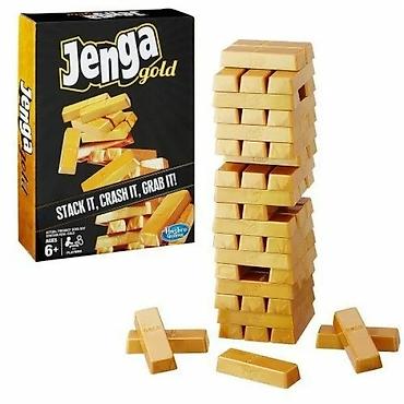jenga: Jenga Gold — настольная игра Hasbro с «золотыми» брусками. Цена - 350 — 1