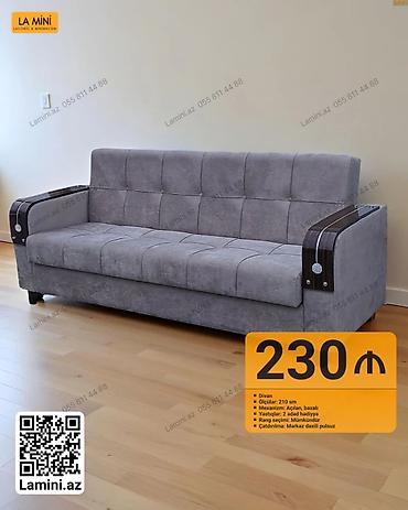 zerin mebel: Divan – LA Mini - Ölçü: 210 sm - Mexanizm: açılan, bazalı (yataq — 1