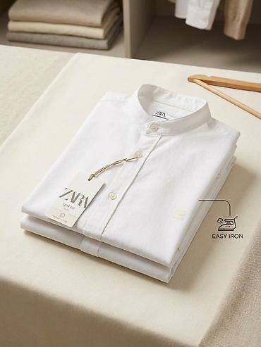 труба джинсы: Рубашка мужская ZARA Slim Fit с воротником-стойкой (Mandarin collar) — 1