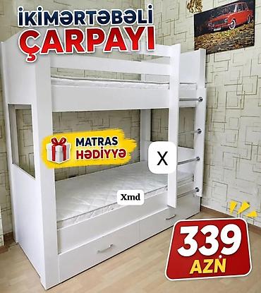 İkimərtəbəli çarpayı – ağ rəngdə, minimal dizayn. - Üst-altarası lalafo.az -da İkimərtəbəli çarpayı – ağ rəngdə, minimal dizayn. - Üst-altarası
